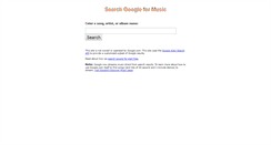 Desktop Screenshot of googlemusicsearch.com